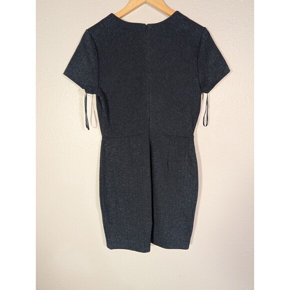 NWOT Banana Republic Dark Navy Blue Herringbone Stretch Sheath Dress 8 Office 93 - Picture 2 of 7